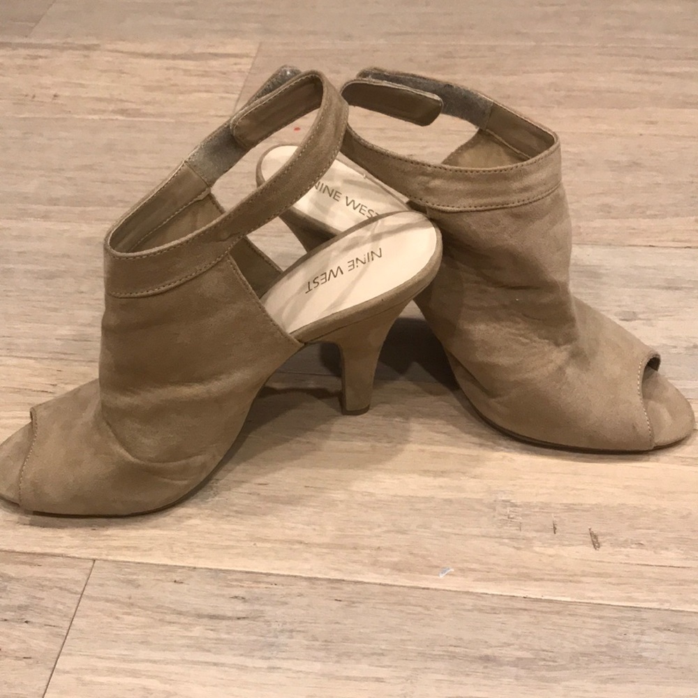 Nine West Suede Peep Toe Heels
